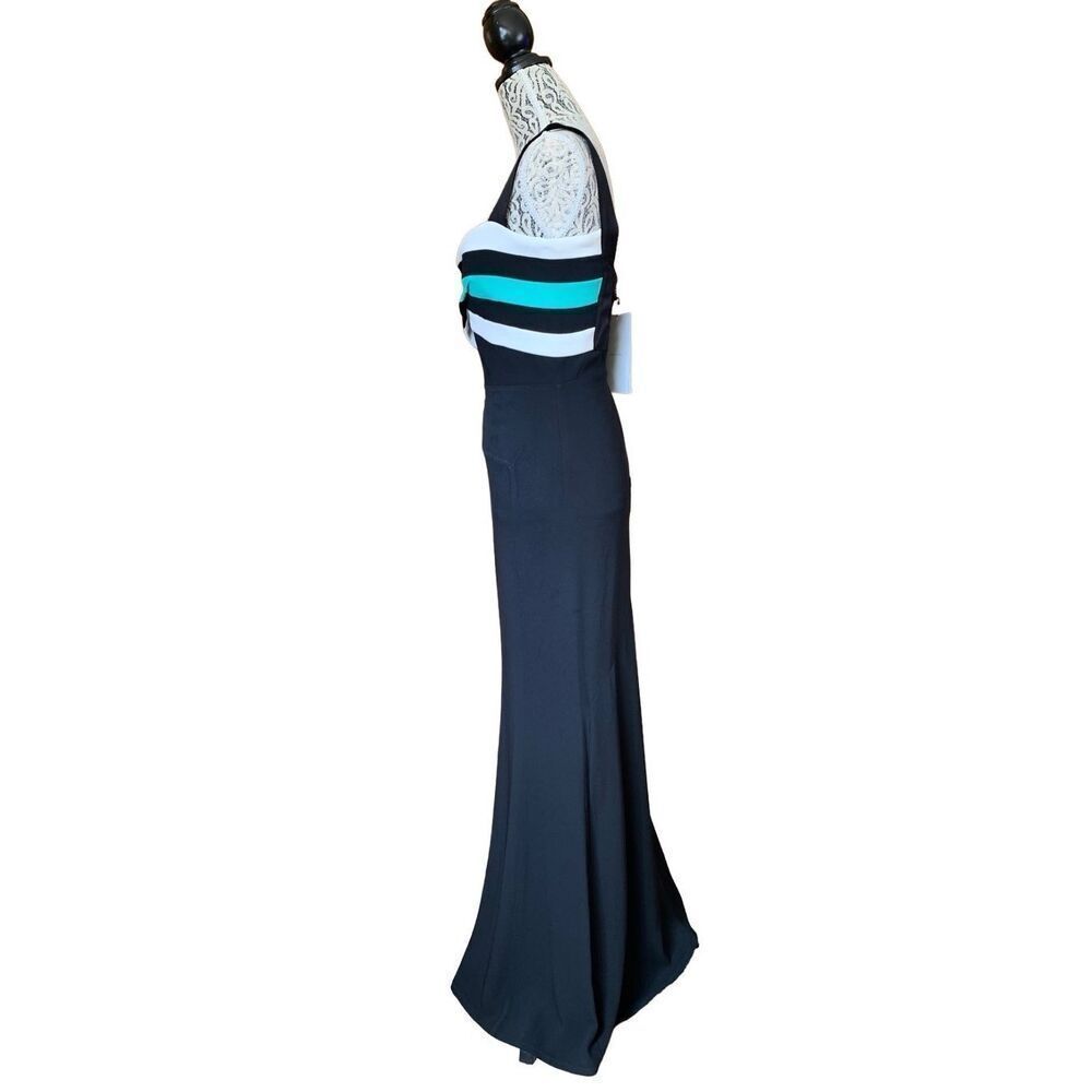 Roland Mouret Persian Double Stretch Crepe Gown Black, Mint, White Size 6 - Picture 4 of 12